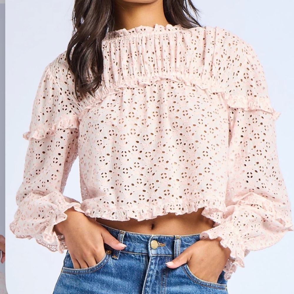 NWT Mille Thea Eyelet Embroidered Blouse Sz Small